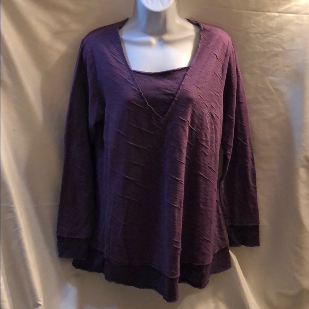 Cut Loose Purple Large Casual Comfy Textured Top